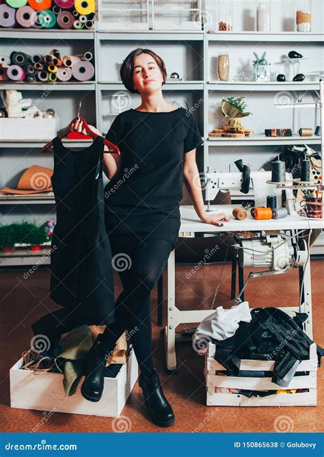 Fashion Designer Performing Dress Tailor Workshop Stock Photo Image