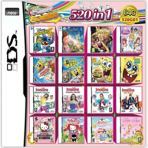 Amazon 520 In 1 Game Cartridge DS Game Pack Card Compilations