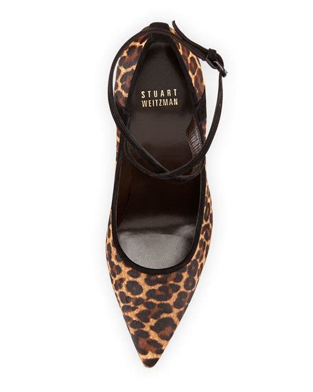 Stuart Weitzman Roundup Leopard Print Calf Hair Pump