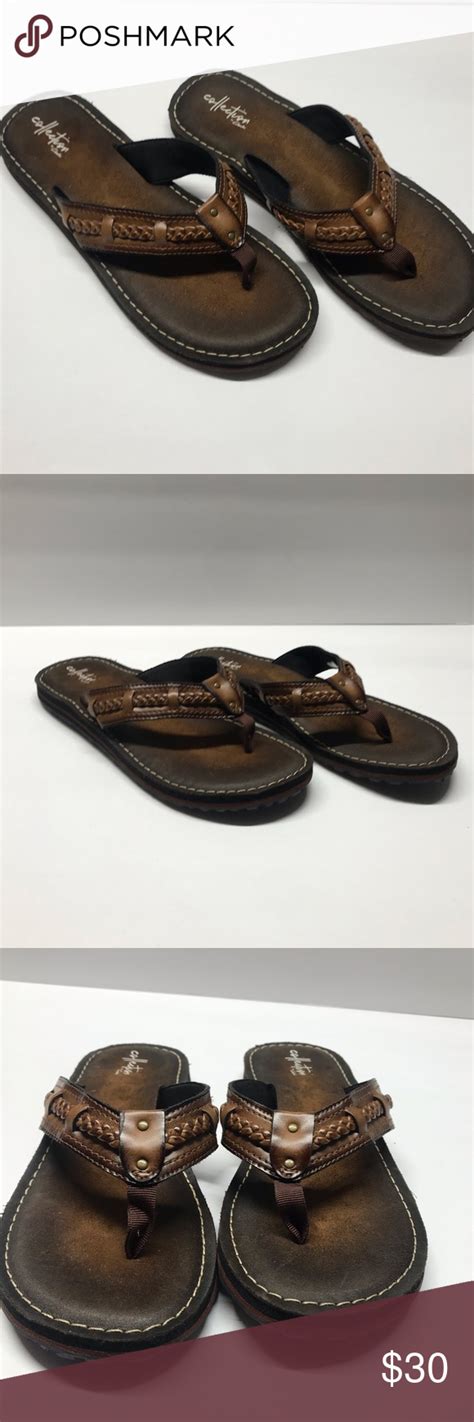 Clarks Nwt Brown Leather Flip Flops Brown Leather Flip Flops Leather Flip Flops Brown Leather