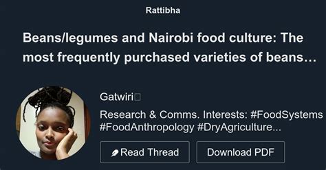 Beans Legumes And Nairobi Food Culture The Most Frequently Purchased