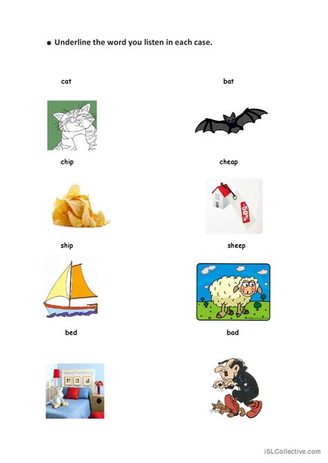 Minimal Pairs English ESL Worksheets Pdf Doc