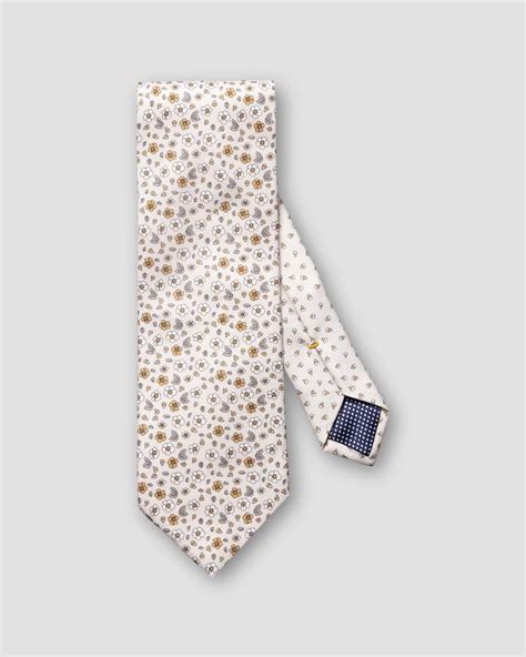 Brown Floral Print Cotton Tie Eton