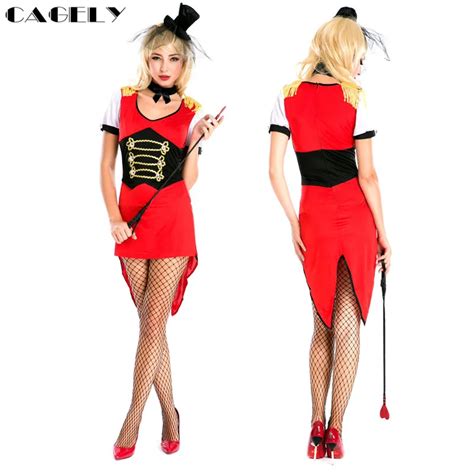 Women Ringmaster Costume Wild Animal Trainer Cosplay Outfits Set Female