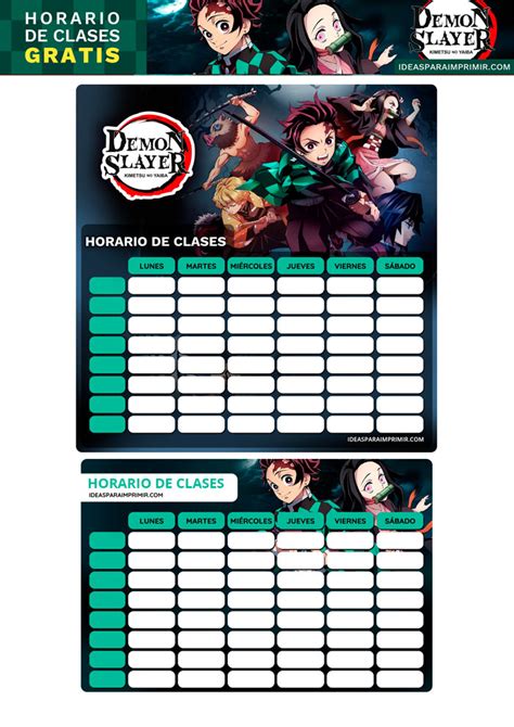 Demon Slayer Kimetsu No Yaiba Descargar Horario De Clases Demon