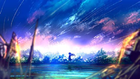 Anime Girl Landscape Wallpapers Wallpaper Cave