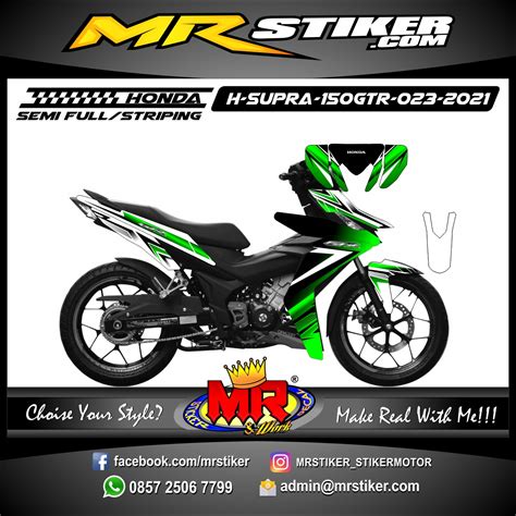 Stiker Motor Decal Honda Supra X Red Blue Hrc Decal Spesial