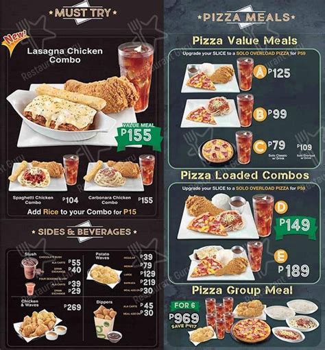 Menu At Greenwich Restaurant Consolacion Level 1 Sm City Consolacion