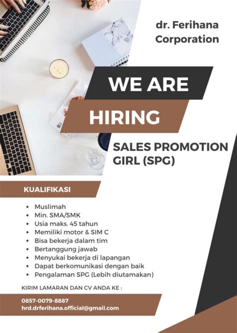 Lowongan Kerja Tim Leader Brand Kosmetik Salon Sales Promotion Girl