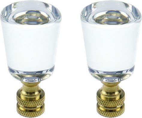 Wealrit 2 Pcs Decorative Lamp Finialscrystal Lamp Finials With Brass