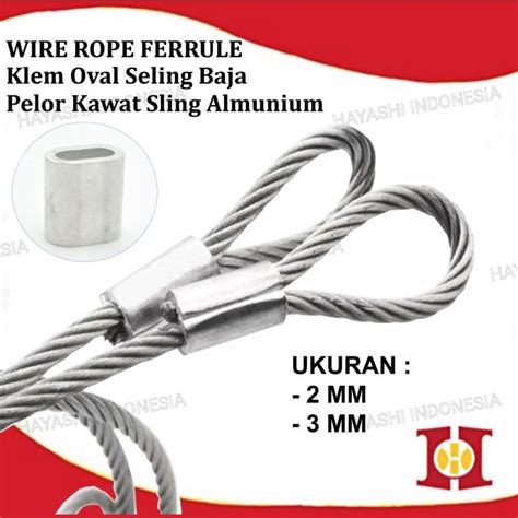 Jual Crimp Skun Ferrule Almunium Pengait Kawat Klem Sling Seling Baja