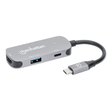 Adapter Manhattan Usb C M Na Hdmi Usb C Pd W Usb A