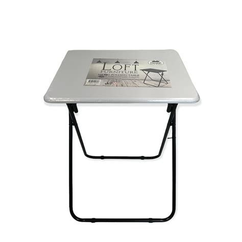 Metal Mdf Folding Table Foldable Laptop Pc Collapsible Study Desk 48cm