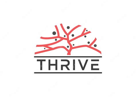 Premium Vector Thrive Logo Design Plant Flower Tree Concept