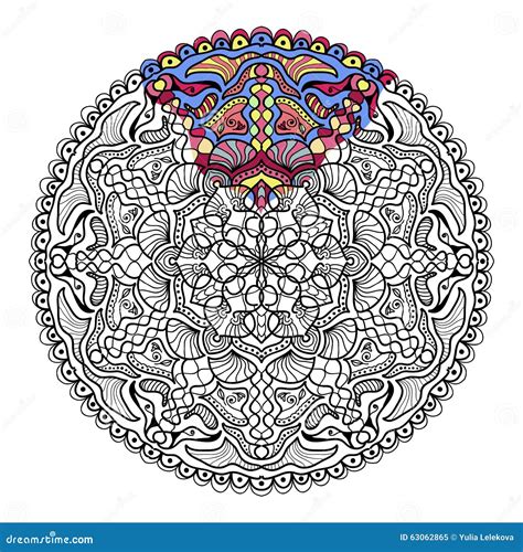 Vector Zendala For Coloring Coloring Book For Adults Stock Vector Illustration Of Line