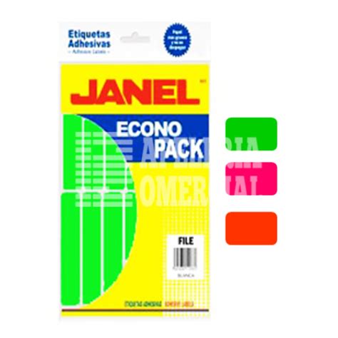 Papelería Comercial ETIQUETAS AUTOADHERIBLES FLUORESCENTES JANEL FILE