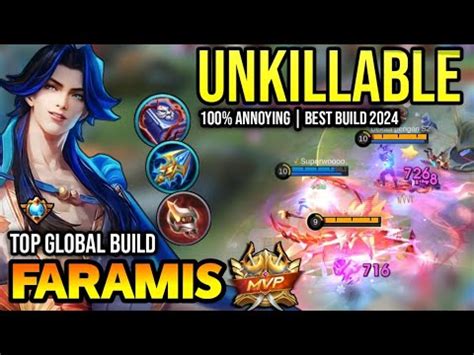 FARAMIS BEST BUILD 2024 TOP GLOBAL FARAMIS GAMEPLAY MOBILE LEGENDS