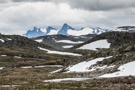 Veobrean Glacier Seen From Glittertind Mountain Jotunheimen Nat Stock