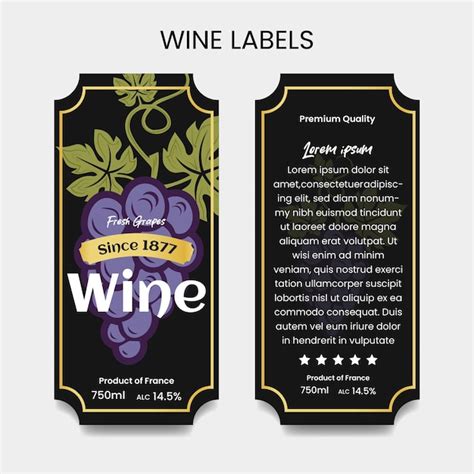 Premium Vector Hand Drawn Wine Labels Templates