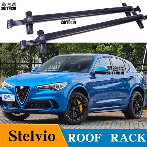 Rack de teto para carro 2 peças para alfa romeo stelvio 4 dr suv