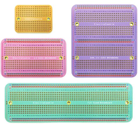 Solderable Breadboard Pcb Macaron Color Pack By Electrocookie On