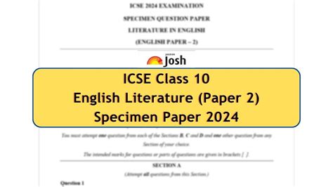 Icse Specimen Paper Solved English Image To U