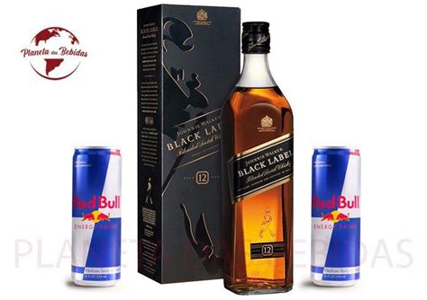 Combo Whisky Johnnie Walker Black Label Ml Energ Tico Red