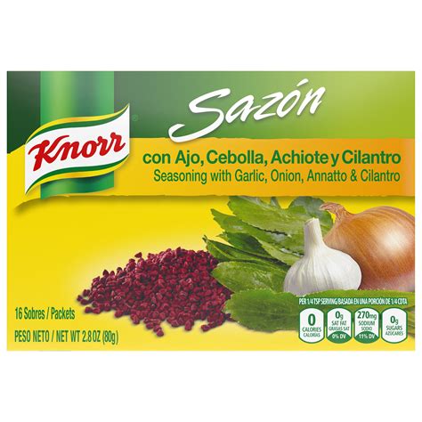 Knorr Sazon Seasoning Garlic Onion Annatto And Cilantro 28 Oz 16 Ct