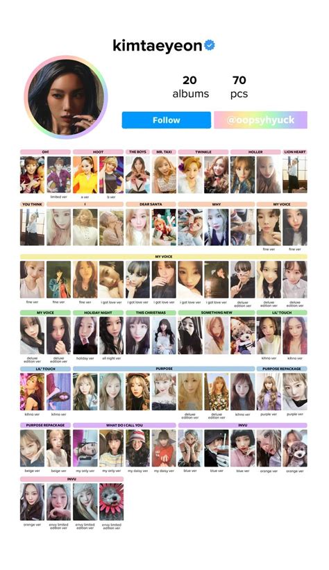 Taeyeon Photocard Template Printable Word Searches