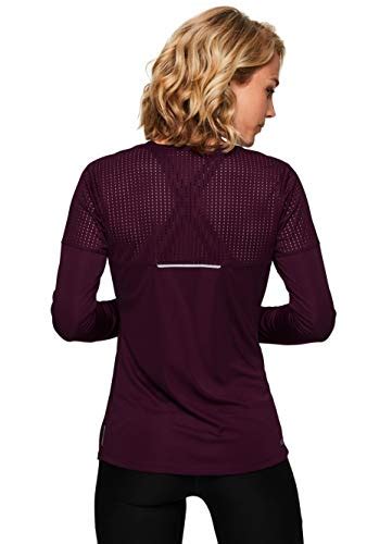 Rbx Active Womens Long Sleeve Ventilated Mesh Lightweight Running