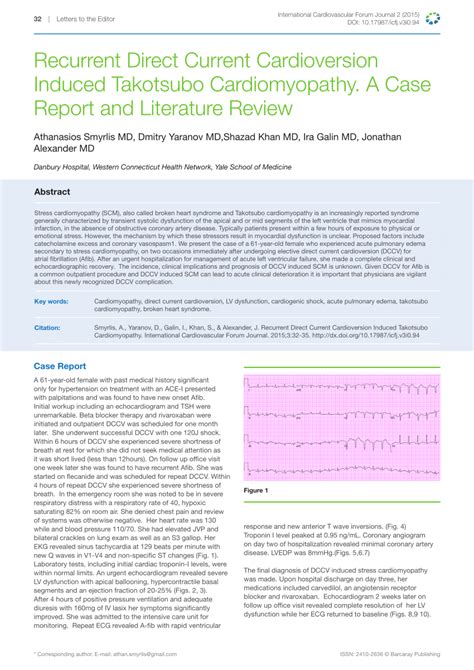 Pdf Recurrent Direct Current Cardioversion Induced Takotsubo Cardiomyopathy