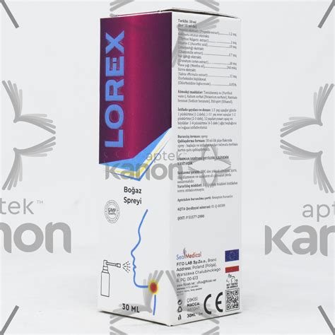 Loreks 30 Ml Boğaz Spreyi Lorex Aptekonlineaz Onlayn Aptek