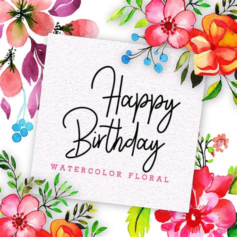 Happy Birthday Floral Card