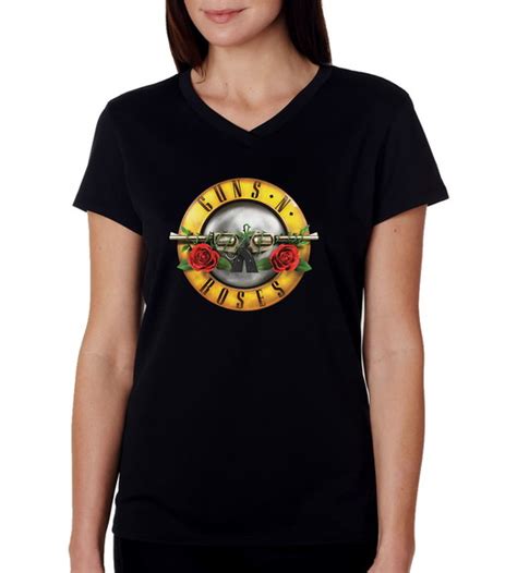 Camiseta Baby Look Preta Guns N Roses Banda De Rock Elo