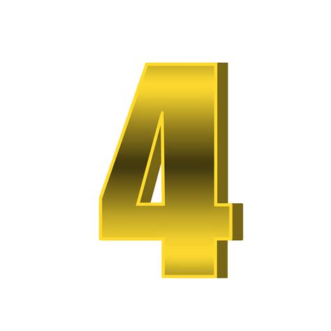 Gold Number 4 With Transparent Background 31426528 Png