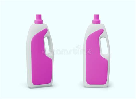 D Plastic Bottle For Liquid Detergents Vector Color Model In