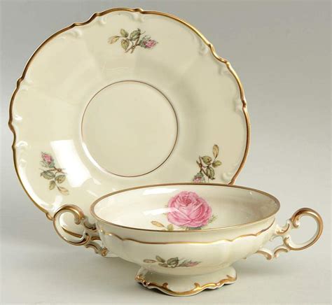 Barbara Footed Cream Soup Bowl Saucer Set By Hutschenreuther