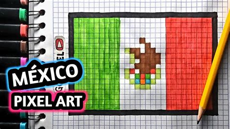 Como Dibujar Una BANDERA DE MÉXICO PASO A PASO FACIL pixel art