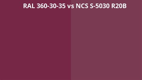 Ral 360 30 35 Vs Ncs S 5030 R20b Ral Colour Chart Uk