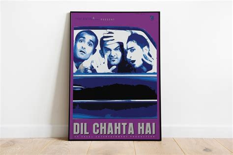 Dil Chahta Hai Movie Poster, Desi Wall Art, Bollywood Movie Poster ...