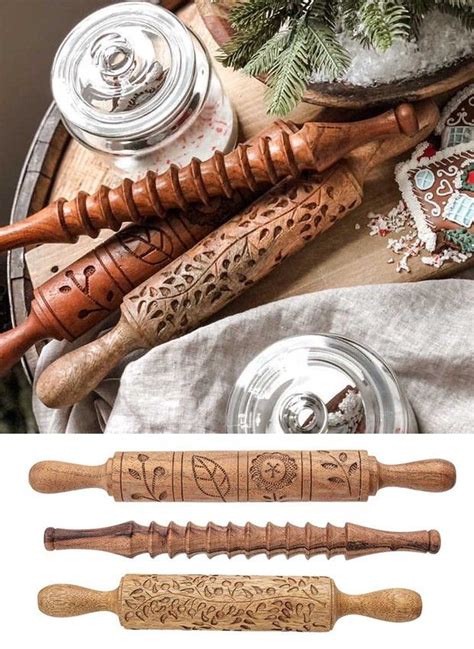 Hand Carved Rolling Pin Set Of Rolling Pin Hand Carved Carving