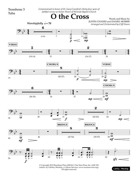 O The Cross Choral Anthem Satb Trombone Tuba Sheet Music Pdf Lifeway