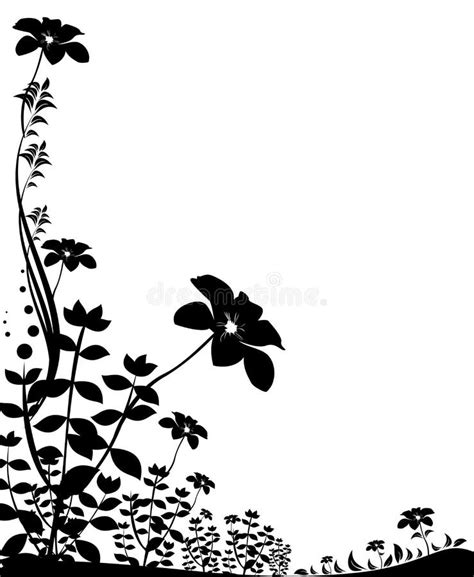 Black flower silhouette stock illustration. Illustration of curl - 13663660