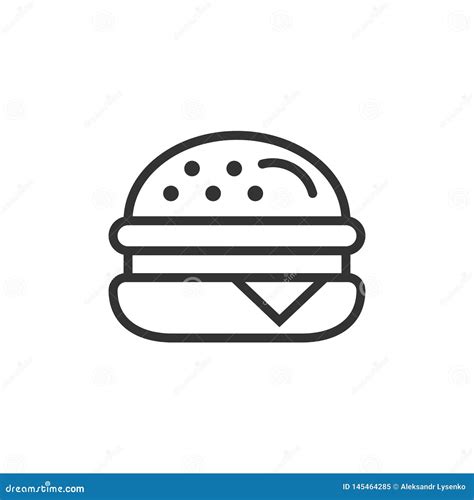 Burger Sign Icon In Flat Style Hamburger Vector Illustration On White