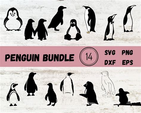 Penguin Svg Bundle Penguin Cut File Penguin Clipart Etsy