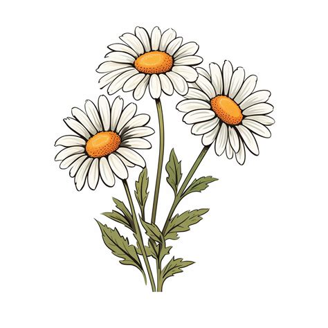 Daisy Tattoo Designs Outline Png Daisy Flower Tattoo Flash Tattoo Stencils Birth Flowers Tattoo