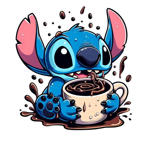 Stitch Png Clipart, Stitch Coffee Design, Lilo and Stitch Character, Cute Stitch, Instant ...