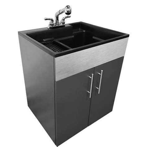 Rugged Tub 21 In X 24 In Freestanding Laundry Sink Drain And Faucet