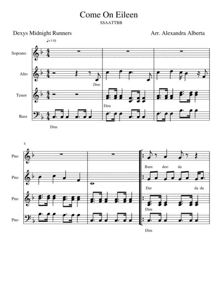 Come On Eileen By - Digital Sheet Music For - Download & Print H0.428357-SC000015016 | Sheet ...