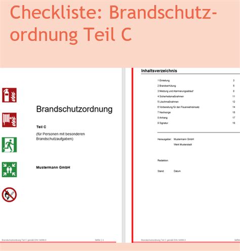 Checkliste Brandschutzordnung Teil C Erstellen Weka